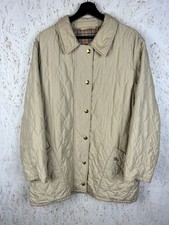 90s Vintage Burberry  s Quilted Zippered Jacket Beige Size XL