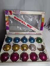Vintage 14 lot Glass Christmas Tree Ornaments Woolworth Woolco 1.25" USA made
