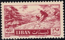 Lebanon 1955 Mi. 535 New ** 100% Airmail 65 p., Ski, Sport