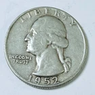 1952 S Washington Quarter 25C 90% Silver Circulated Coin #6103