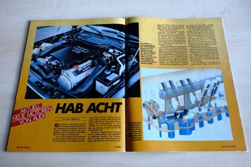 MOT 12/1988 Audi V8 3.6 Motor mit 250 technisch analysiert - ein interessanter B