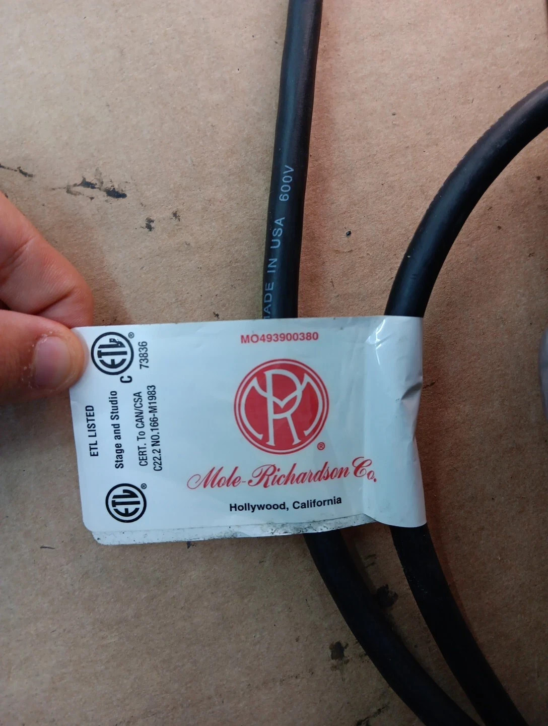 Mole Richardson light Serial No 3346