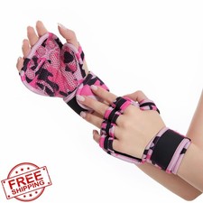 Weight Lifting Gloves Wrist Wraps Straps Gym Workout Men Women