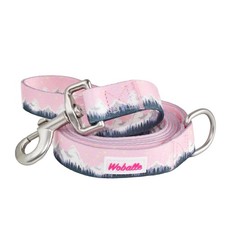Classic 6-Foot x 1-inch Dog Leash Pink Mountains Pattern Nylon Leash