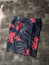 Billabong Vintage 90s Board reversible floral shorts in red and black Size L