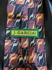 J. Garcia Mens Hand Made Silk Tie Brown and Black Abstract