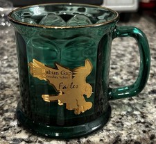 Vintage Rabun Gap Nacoochee School Green Glass 10 oz Mug - Made in USA