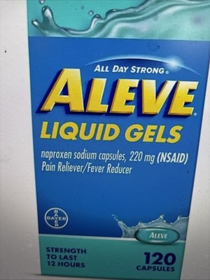 Aleve Liquid Gels Pain Reliever Naproxen Sodium Capsules 120 ct. (FREE SHIPPING)