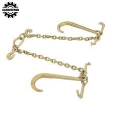 3/8" 2 Feet G70 V-Type Tow Chain J-Hook Grab Hook Car Wrecker Truck Tractor