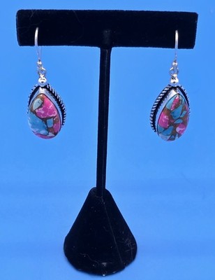 Earrings New Silver Plated Mulicolor Jemstone item#0017
