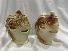 Vintage McCoy Bird of Paradise Peacock Strawberries Pot Vase Planters lot Of 2