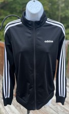 Adidas Women  s Sz M 3 Stripe Black/White Track Jacket K-460