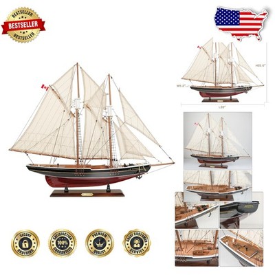 Large SAILINGSTORY Bluenose Schooner Model Ship 1/60 Scale Nautical Decor