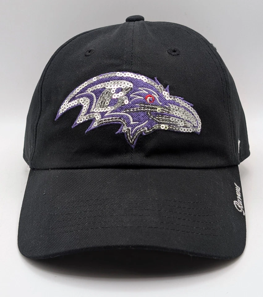 Кепка регулируемая сзади Baltimore Ravens '47 совершенно черная женская NFL блестящая - Изображение 2 из 4