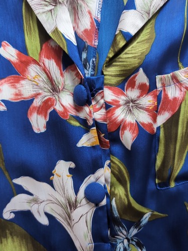 Women's Zara Floral Blue And Green Jumpsuit Size Medium - Picture 3 of 7