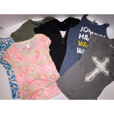 6 womans tops. Johnny Hank Waylon Willie Nelson Tank Top Shirt/Dress + More