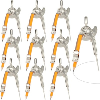 10 PCS Silver Geometry Math Compass Metal Tool Pencil Drawing Drafting Bulk