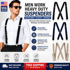Heavy Duty Suspenders Adjustable Elastic Braces Men Women Work Pants Belt Strap