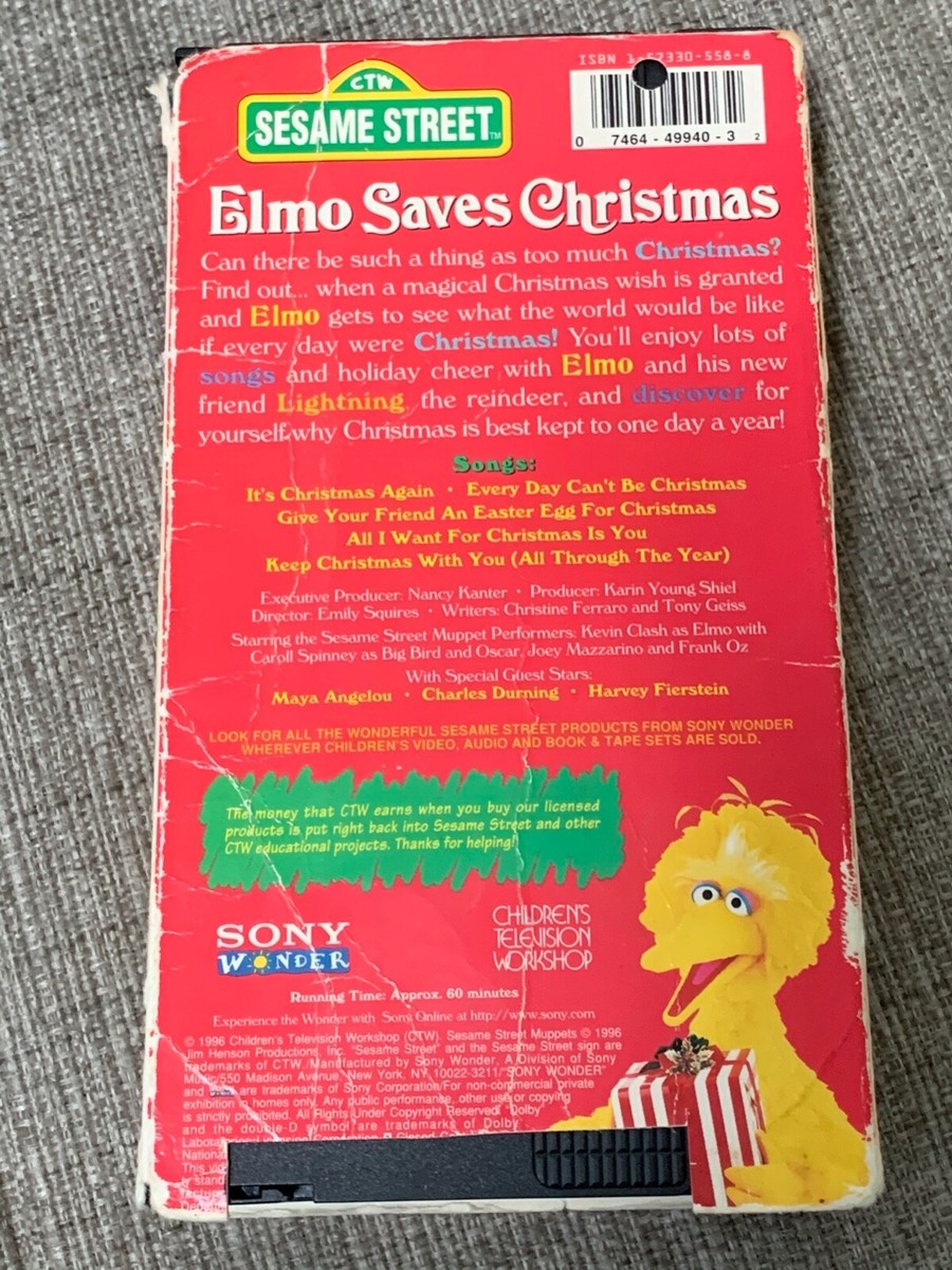 Sesame Street - Elmo Saves Christmas (VHS, 1996) 74644994032