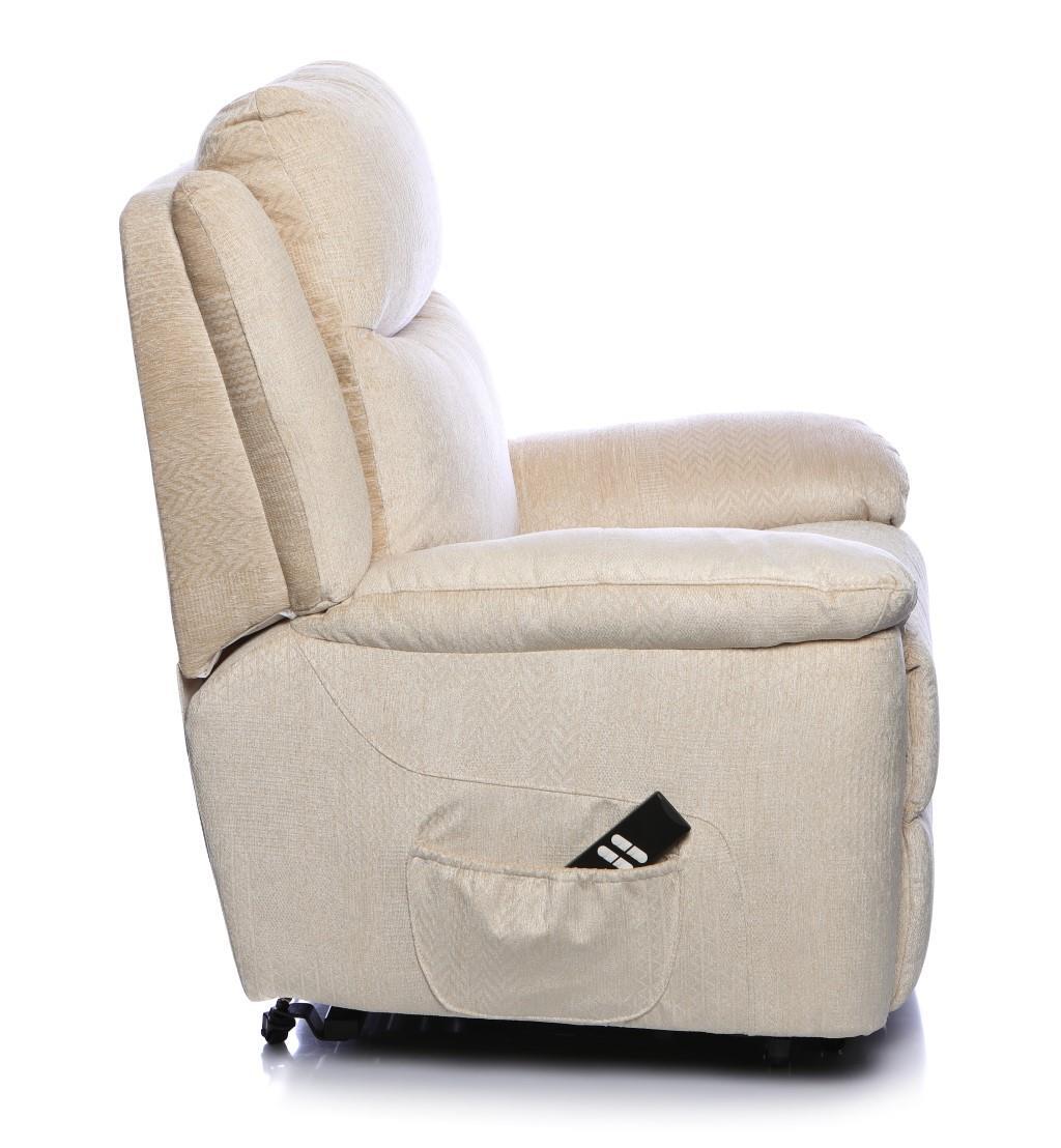 The Evesham Mobility Riser Recliner Arm Chair Fabric in Cream