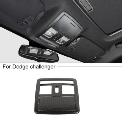 Carbon Fiber Roof Reading Light Lamp Cover Trim Bezel For Dodge Challenger 2010+