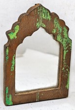 Salvage Reclaimed Wood Wall Décor Arch Shaped Mirror Frame Rustic Polychrome