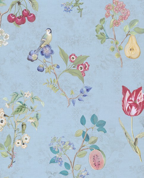 Eur 11,08/Qm / Tapete Pip Studio 4 Eijffinger Pip 375024 Blumen Floral Hellblau-image