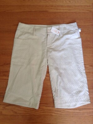 NEW La Rok Cream Color Soft Cotton Cropped Pants/Shorts (Size 10) - MSRP $149.00