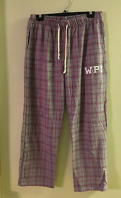 WORCESTER POLYTECHNIC UNIVERSITY PLAID WOMEN'S PAJAMA BOTTOMS SIZE SMALL