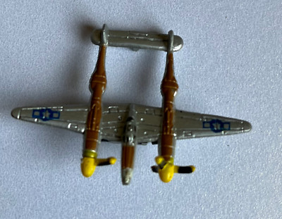 Micro Machines Military 1987 P-38 Lightning Fighter WW2 Aircraft Galoob Silver 