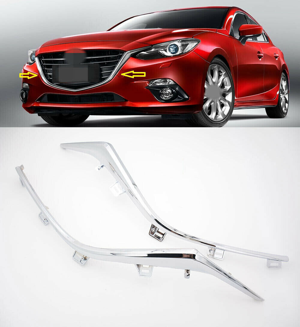 Chrome Front Bumper Grille Frame Trim Strip Replacement For Mazda