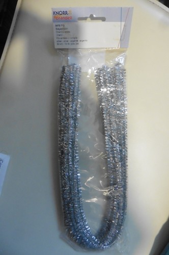 Sachet De 10 Tiges Fils De Fer Chenille Argenté 50 Cm - Pour Guirlandes Et Décorations De Noël - Marque Knorr Prandell