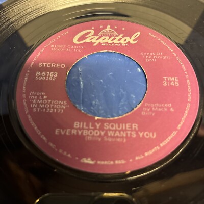 BILLY SQUIER - KEEP ME SATISFIED / EVERYBODY WANTS YOU -  7'' VINYL 45 RPM