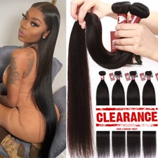 100 Virgin Hair Bundles Weaves Long-Straight Brazilian Sewing Black Human Hair
