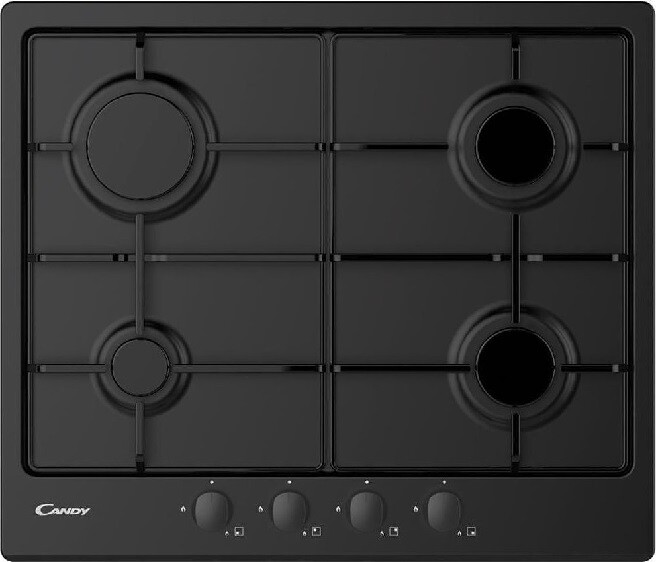 CANDY CHW6BRBB PIANO COTTURA A GAS 4 FUOCHI 60 CM NERO