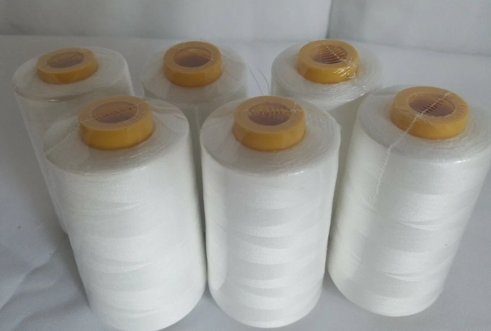6 Spools Ivory #652 Sewing Machine Serger Thread Spools 6000 YDS/spool T27 S/2 - Image 4 of 4