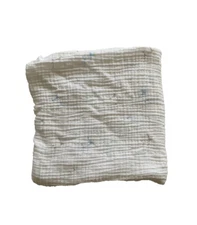 Aden and Anais Light Blue Gray Mommy Baby Muslin Receiving Swaddle Blanket