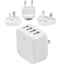 StarTech USB4PACWH Travel USB Wall Charger - 4 Port - White - Universal Travel