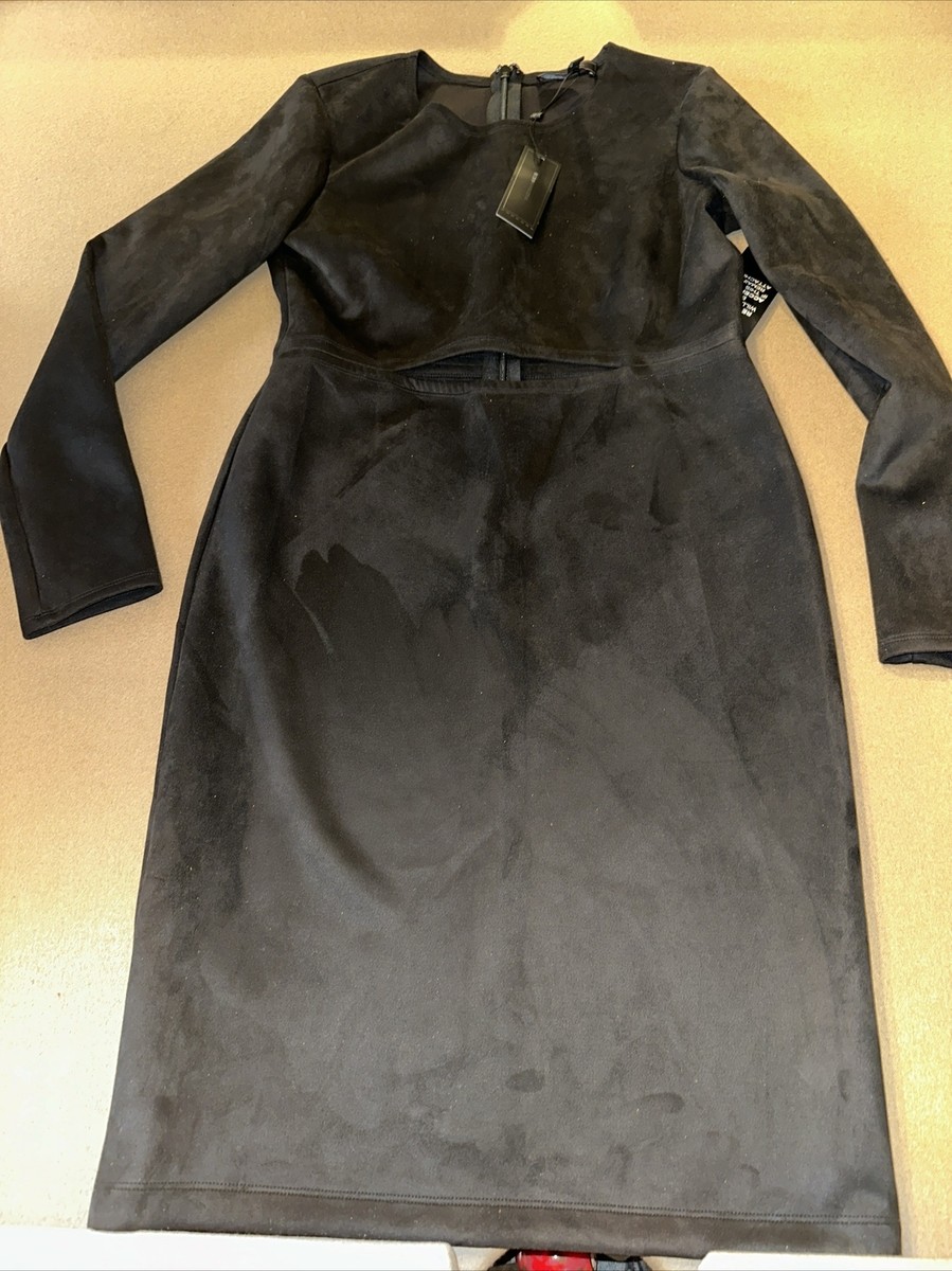 knee length dresses for ladies Sophisticated Faux Suede Midi Dress main image 1