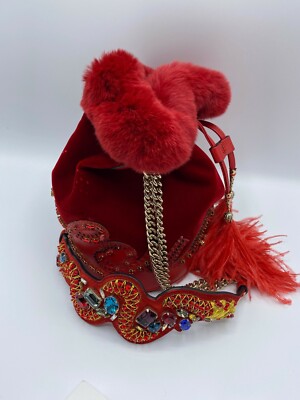 Christian Louboutin Marie Jane Bucket Loubirun rot Tasche Handtasche UVP 4450£ NEU