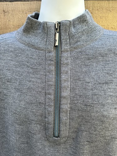 Tommy Bahama Sweater Adult Extra Large 2XL Gray Blue Reversible Mens 1/4 Zip - Picture 2 of 6