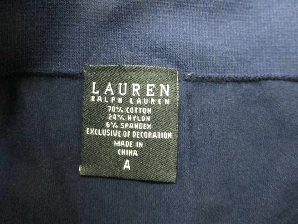 Nuevo Leggings Capri Ralph Lauren Para Mujer Talla A Algodón Tiro Alto Azul Marino Foto 4 de 4