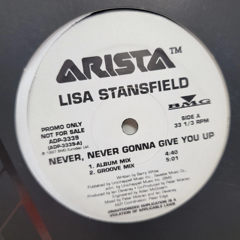 Lisa Stansfield Never Gonna Give You Up x1 12" Vinyl Record Single - Image 2 of 4
