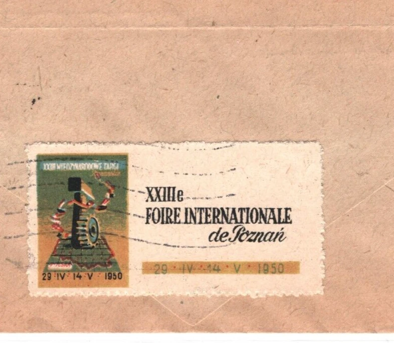 POLAND Air Mail 1950 Cover *TARGI POZNAŃSKIE* Exhibition Cancel Poznań USA MA664 - Image 4 of 4