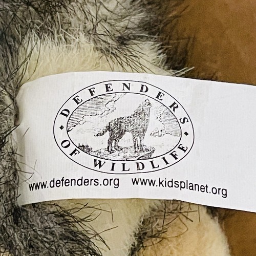 Defender Wildlife Wolf Realistic Plush 6" Gray Brown Mini Stuffed Kids Planet - Picture 4 of 8