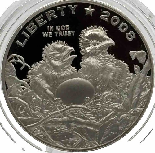 2008 S 50c Half Dollar $1 & P $1 Bald Eagle Silver $1 Proof Commemorative 2 Coin - Picture 13 of 23