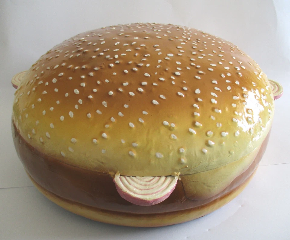 Huge Iron Hamburger advertisement trade store display sign full body detailed - Image 2 of 4