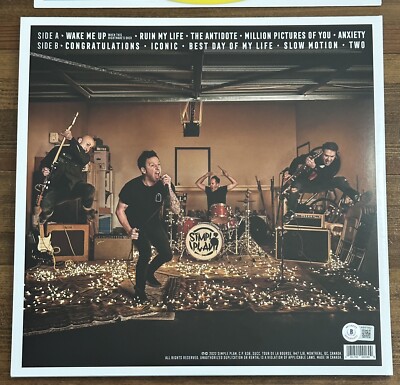 FULL BAND SIGNED Simple Plan Harder Than It Looks Yellow Vinyl BAS