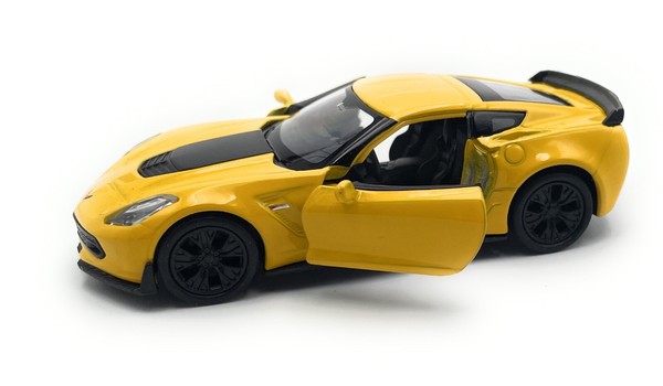 Modellauto Chevrolet Corvette C7 1:34-39 Gelb Miniatur Fahrzeug-image