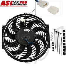 Universal Plastic 12" 12V 90W Electric Radiator Cooling Fan+Mount Kit